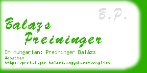 balazs preininger business card